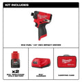 Milwaukee 3453-22 M12 FUEL™ 1/4" Hex Impact Driver Kit with (2) 2.0Ah Lithium Ion Batteries, Charger & Tool Bag