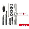 Milwaukee 49-22-5602 15PC SAE Tap and Die Set with Hex-LOK™ 2-in-1 Handle