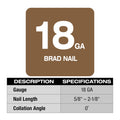 Milwaukee 2746-20 M18 FUEL™ 18 Gauge Brad Nailer