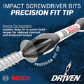BOSCH ITDSLV104C 4 pc. Driven 1 In. Impact Slotted Insert Bit Set with Clip for Custom Case System