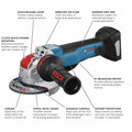BOSCH GWX18V-50PCN 18V X-LOCK EC Brushless Connected-Ready 4-1/2 In. – 5 In. Angle Grinder with No Lock-On Paddle Switch (Bare Tool)