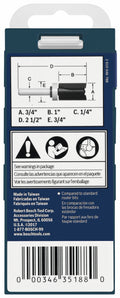 BOSCH 85682MC 3/4 In. x 1 In. Carbide-Tipped Double-Flute Top-Bearing Straight Trim Router Bit