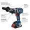 BOSCH GXL18V-227B25 18V 2-Tool Combo Kit with Connected-Ready Two-In-One 1/4 In. Bit/Socket Impact Driver/Wrench, 1/2 In. Hammer Drill/Driver and (2) CORE18V® 4 Ah Advanced Power Batteries