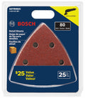 BOSCH SDTR082C 25 pc. 3-3/4 In. 80 Grit Detail Sanding Sheets for Wood