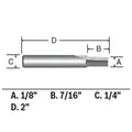 BOSCH 85213MC 1/8 In. x 1/2 In. Solid Carbide Double-Flute Straight Router Bit