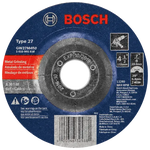 BOSCH GW27M450 4-1/2 In. 1/4 In. 7/8 In. Arbor Type 27 30 Grit Grinding Abrasive Wheel