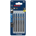 BOSCH T118A 5 pc. 3-5/8 In. 17-24 TPI Basic for Metal T-Shank Jig Saw Blades