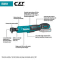 Makita RW01R1 12V max CXT® Lithium-Ion Cordless 3/8" / 1/4" Sq. Drive Ratchet Kit (2.0Ah)