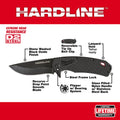Milwaukee 48-22-1999 3.5 in. HARDLINE™ Smooth Recurve Drop Point Blade Pocket Knife