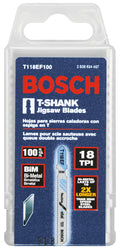 BOSCH T118EF 5pc. 3-5/8 In. 14-18 TPI Flexible for Metal T-Shank Jig Saw Blades